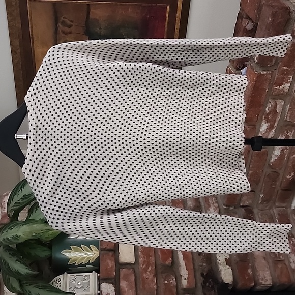 Saks Fifth Avenue Black Label 100% Cashmere Polka Dot Cardigan Sweater - Picture 12 of 15